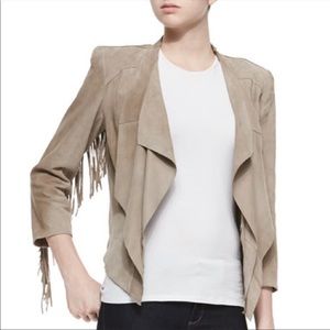100% suede NWT lamarque fringe jacket